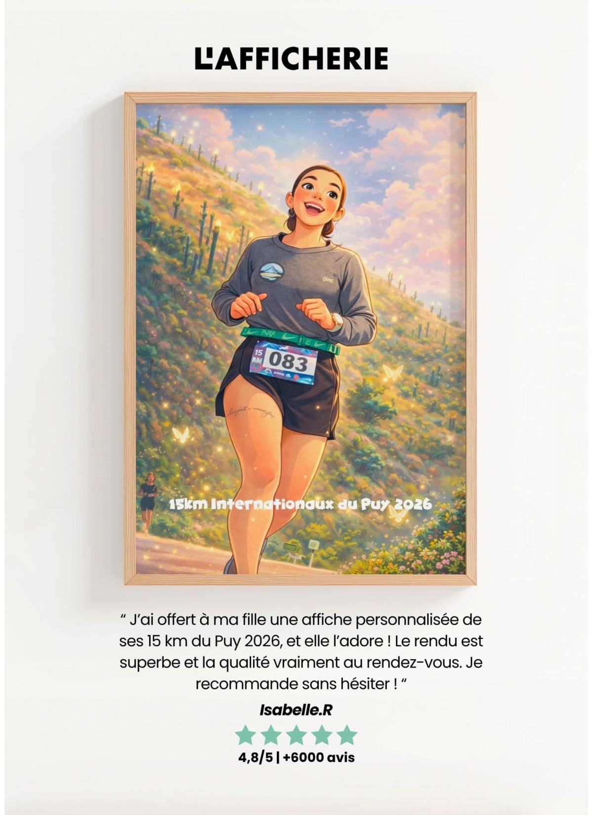 Affiche Running - Style Film d'Animation Personnalisée 2