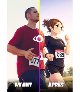 Affiche Running - Style Manga Personnalisée