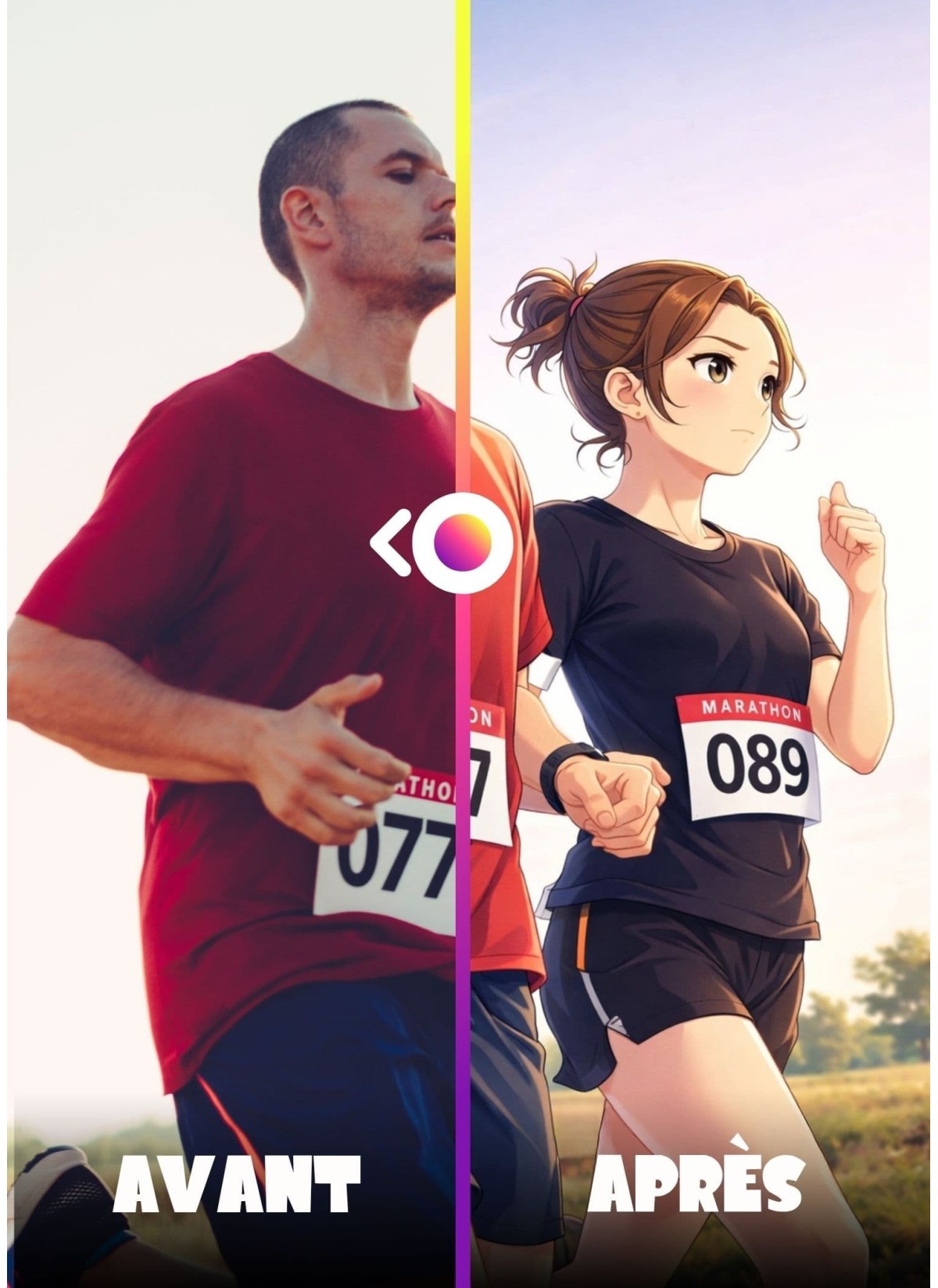 Affiche Running - Style Manga Personnalisée