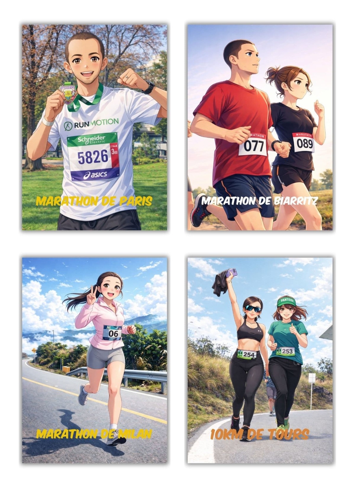 Affiche Running - Style Manga Personnalisée