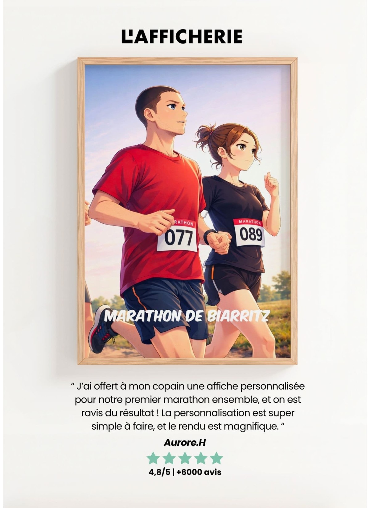 Affiche Running - Style Manga Personnalisée