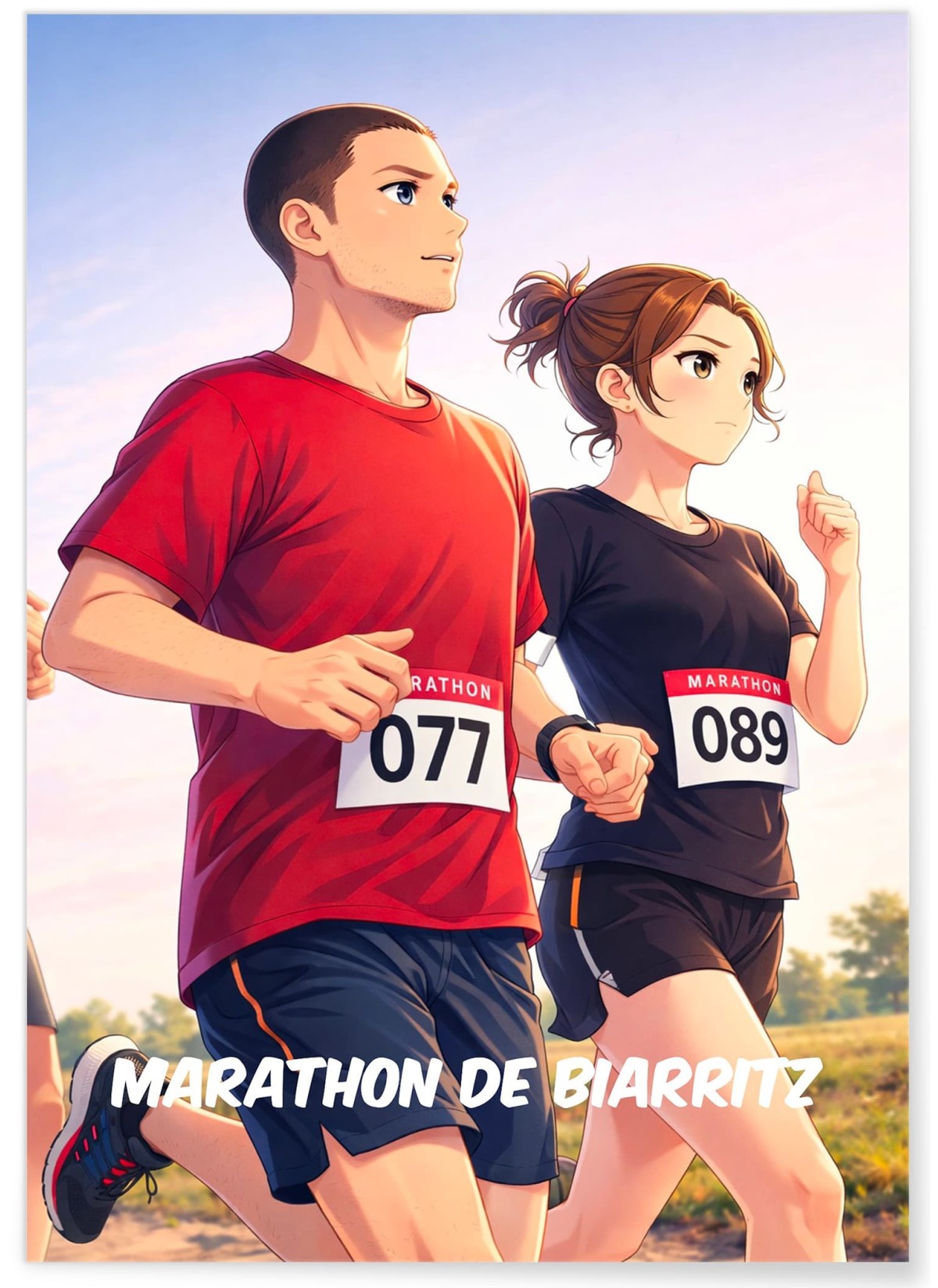 Affiche Running - Style Manga Personnalisée