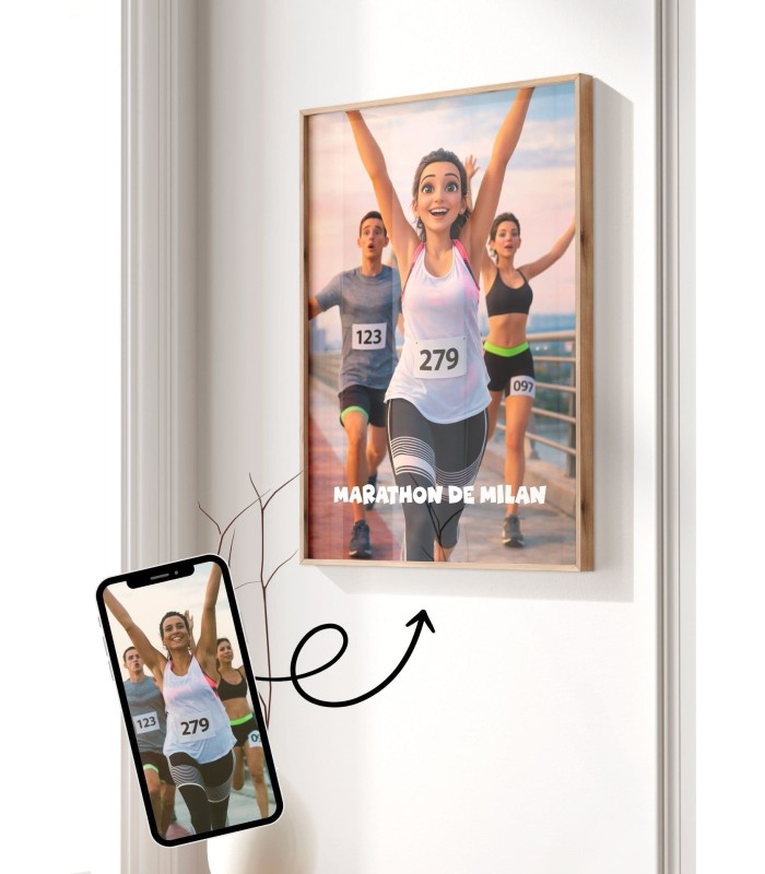 Affiche Running - Style Film d'Animation 3D Personnalisée
