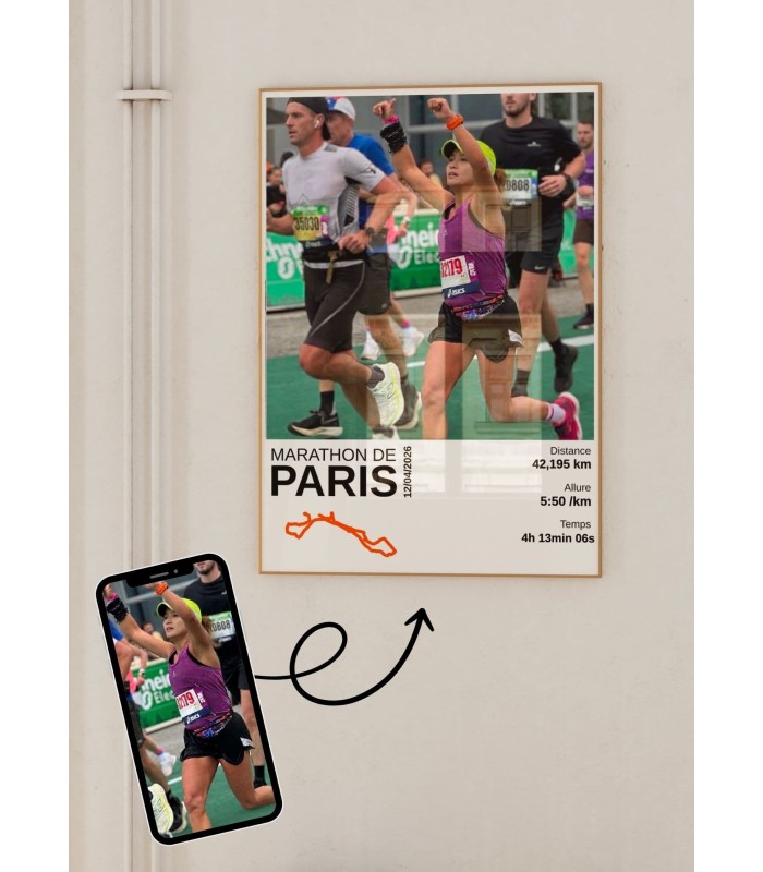 Affiche personnalisée Marathon de Paris