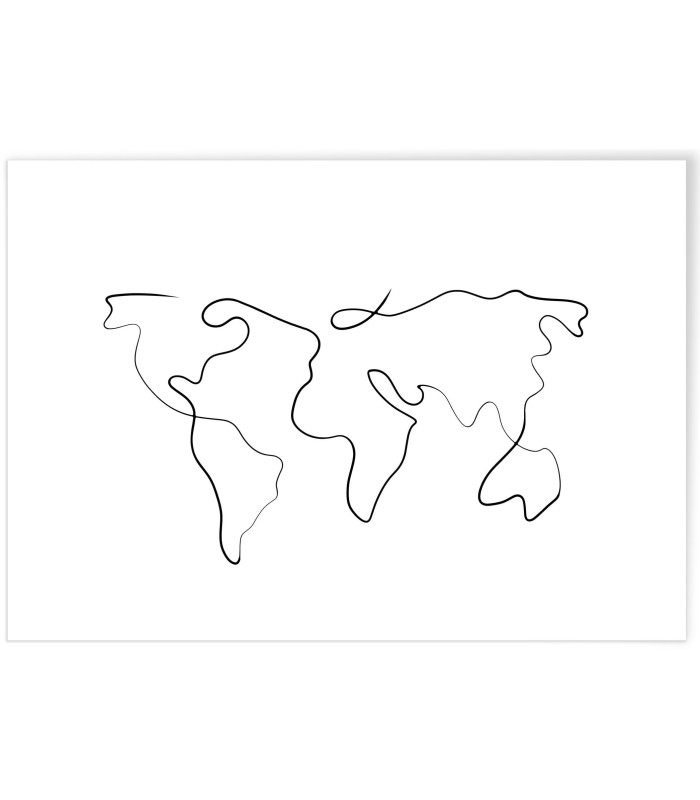 Affiche Line Art World