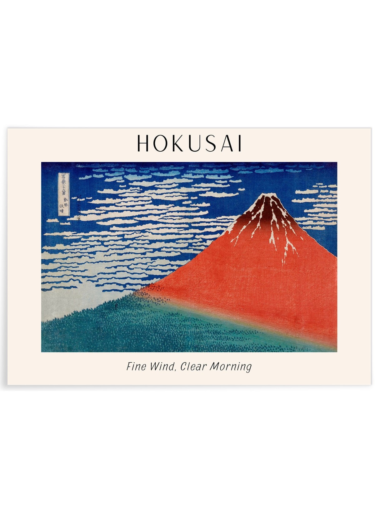 Affiche Hokusai "Fine Wind, Clear Morning"