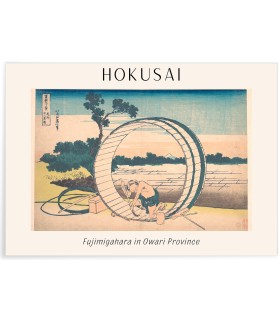 Affiche Hokusai "Fujimigahara in Owari Province"