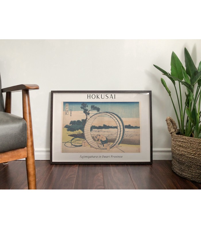 Affiche Hokusai "Fujimigahara in Owari Province"