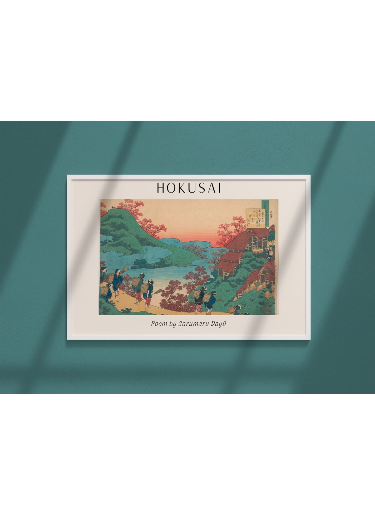 Affiche Hokusai "Poem by Sarumaru Dayū"