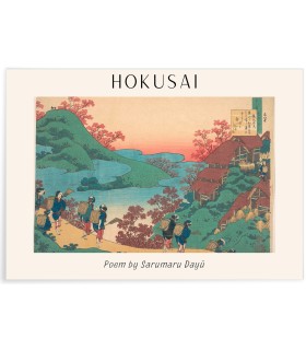 Affiche Hokusai "Poem by Sarumaru Dayū"