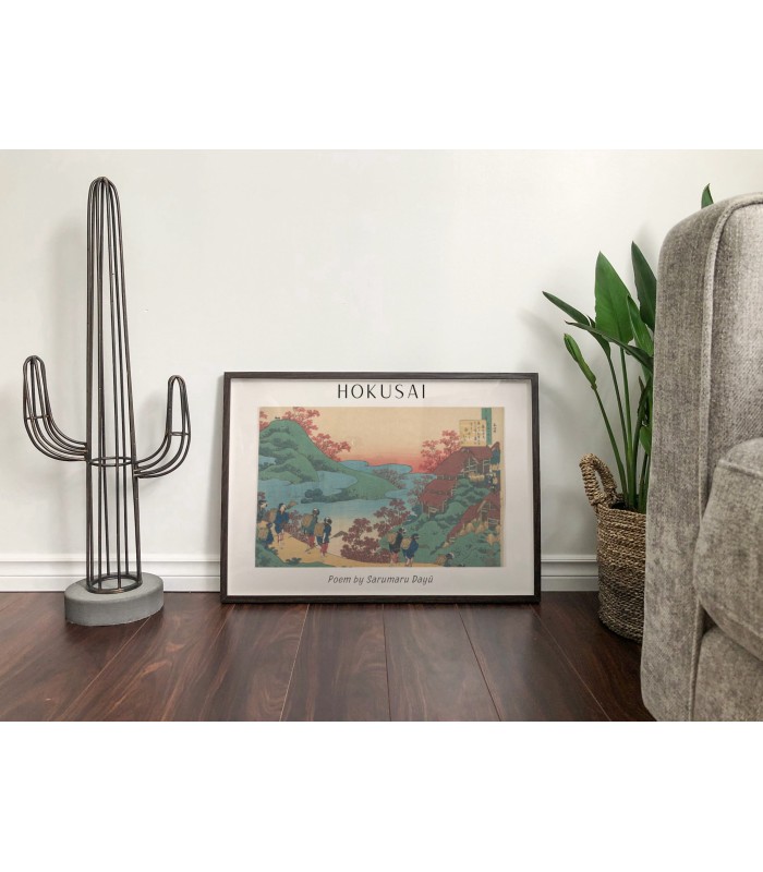 Affiche Hokusai "Poem by Sarumaru Dayū"