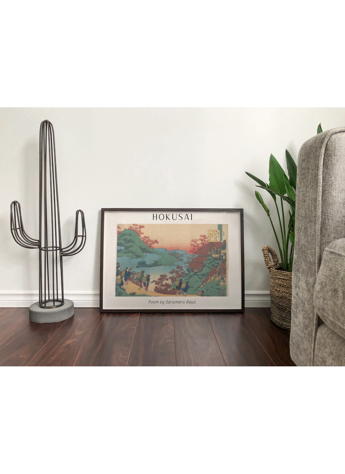 Affiche Hokusai "Poem by Sarumaru Dayū"