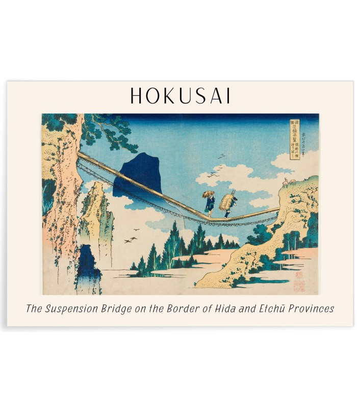 Affiche Hokusai "The Suspension Bridge on the Border of Hida and Etchū Provinces"