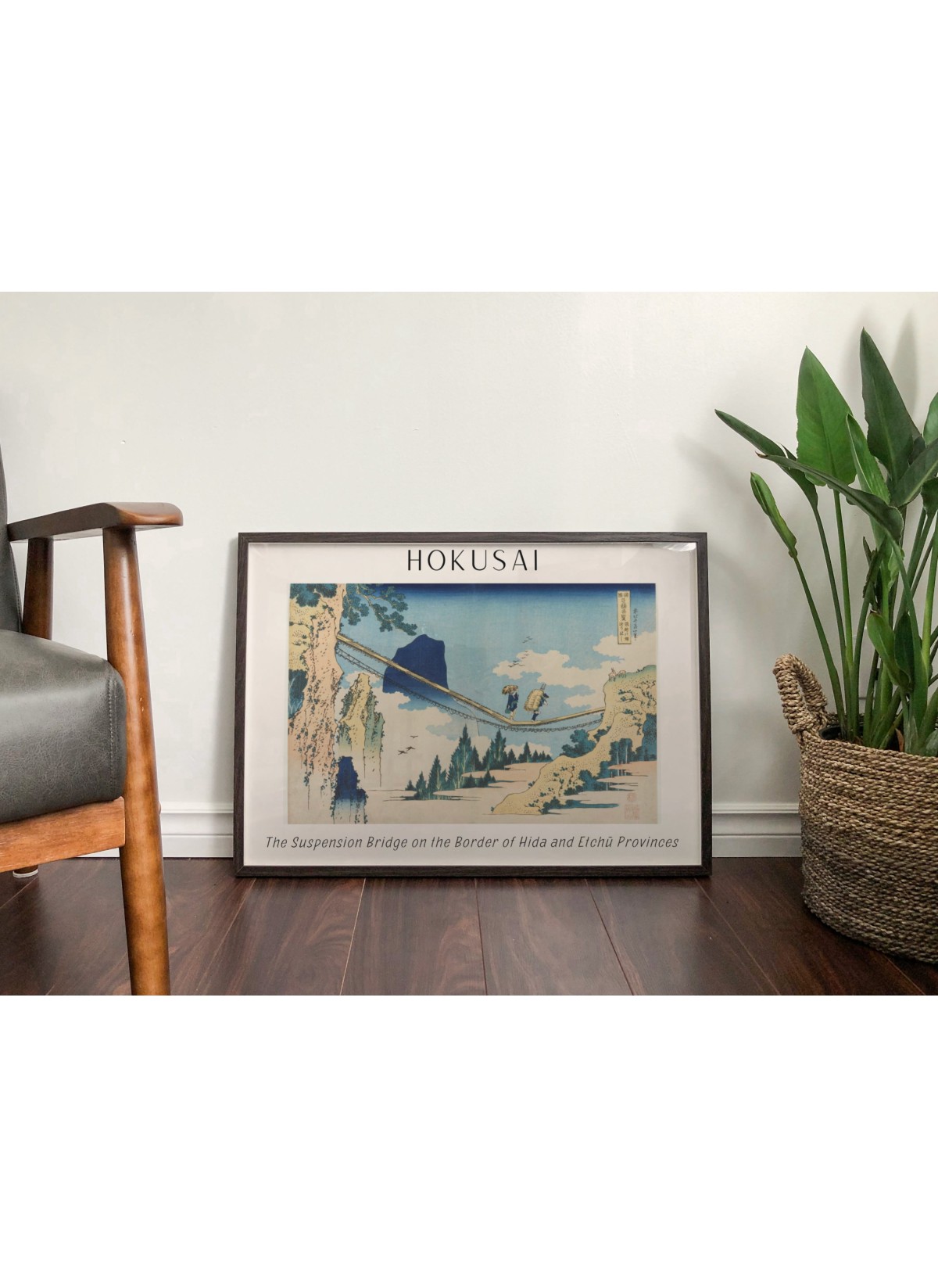 Affiche Hokusai "The Suspension Bridge on the Border of Hida and Etchū Provinces"