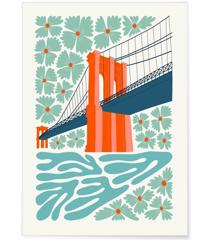 Affiche New York Brooklyn Bridge