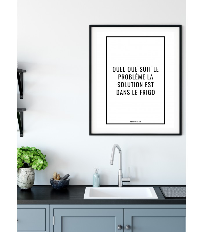 Affiche La solution est dans le frigo