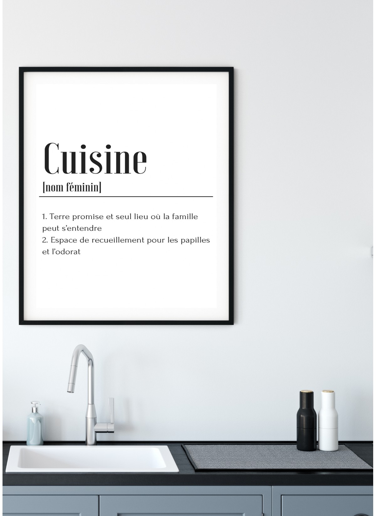 Affiche Définition Cuisine, idéal pour votre décoration murale L
