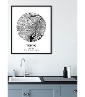 Affiche Carte Tokyo