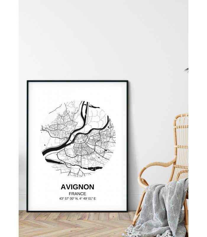 Affiche Carte Avignon