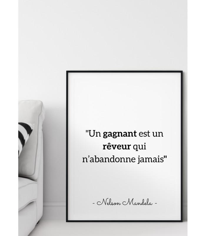 Affiche Mandela "Un gagnant..."