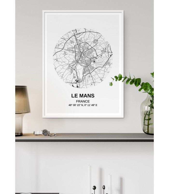 Affiche Carte Le Mans