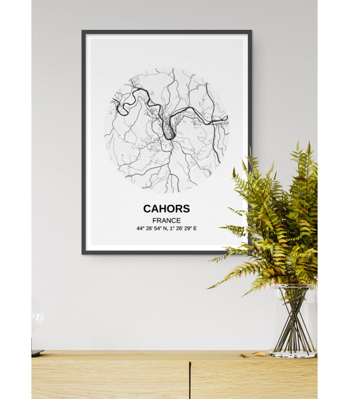 Affiche Carte Cahors