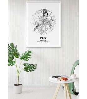 Affiche Carte Metz