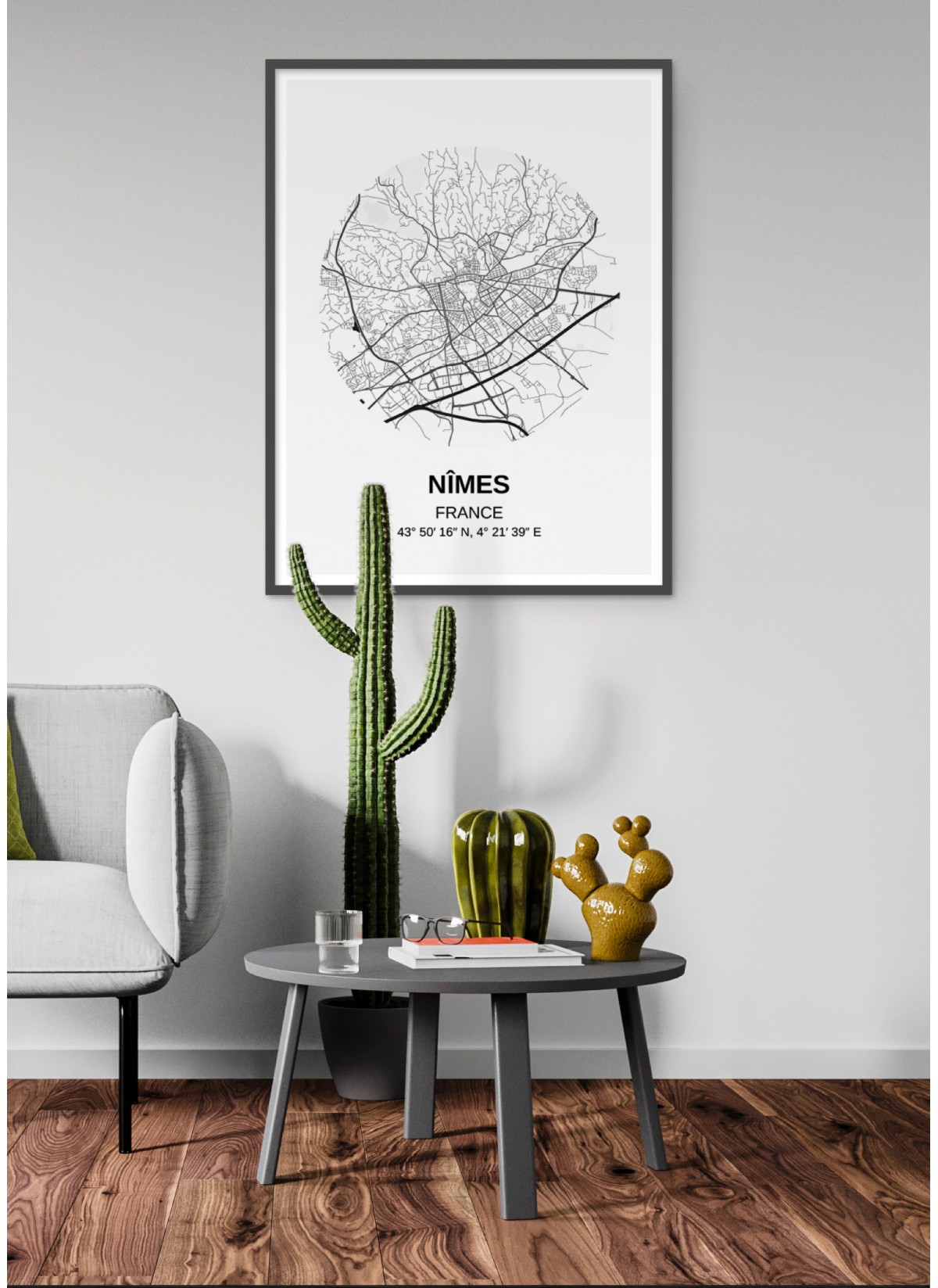 Affiche Carte Nîmes