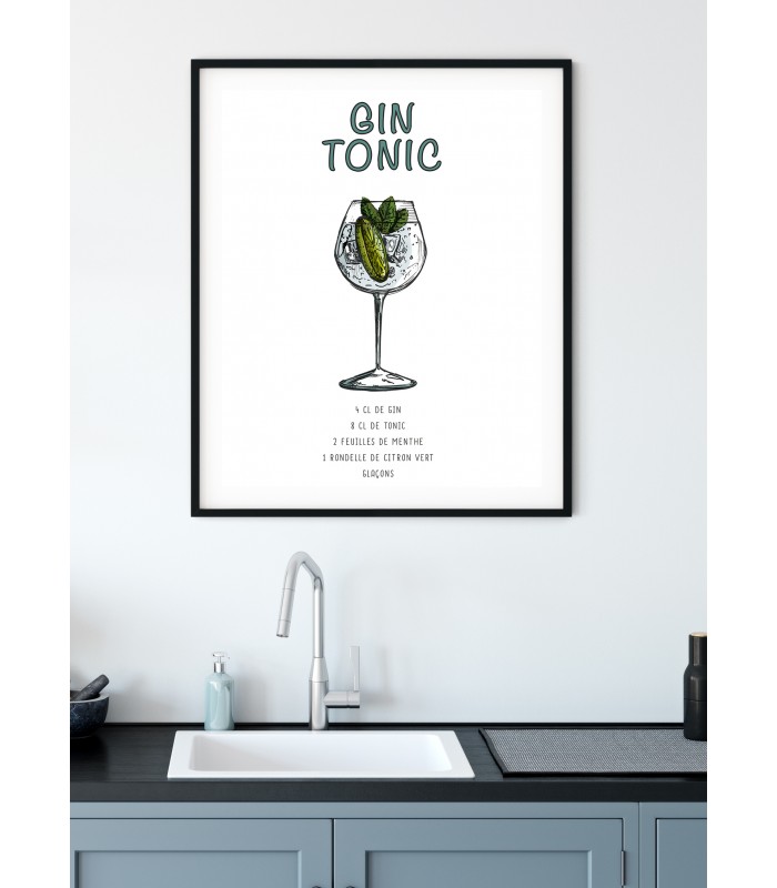 Affiche Cocktail Gin Tonic