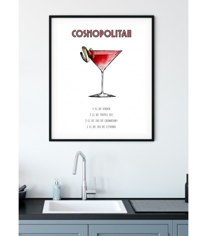 Affiche Cocktail Cosmopolitan