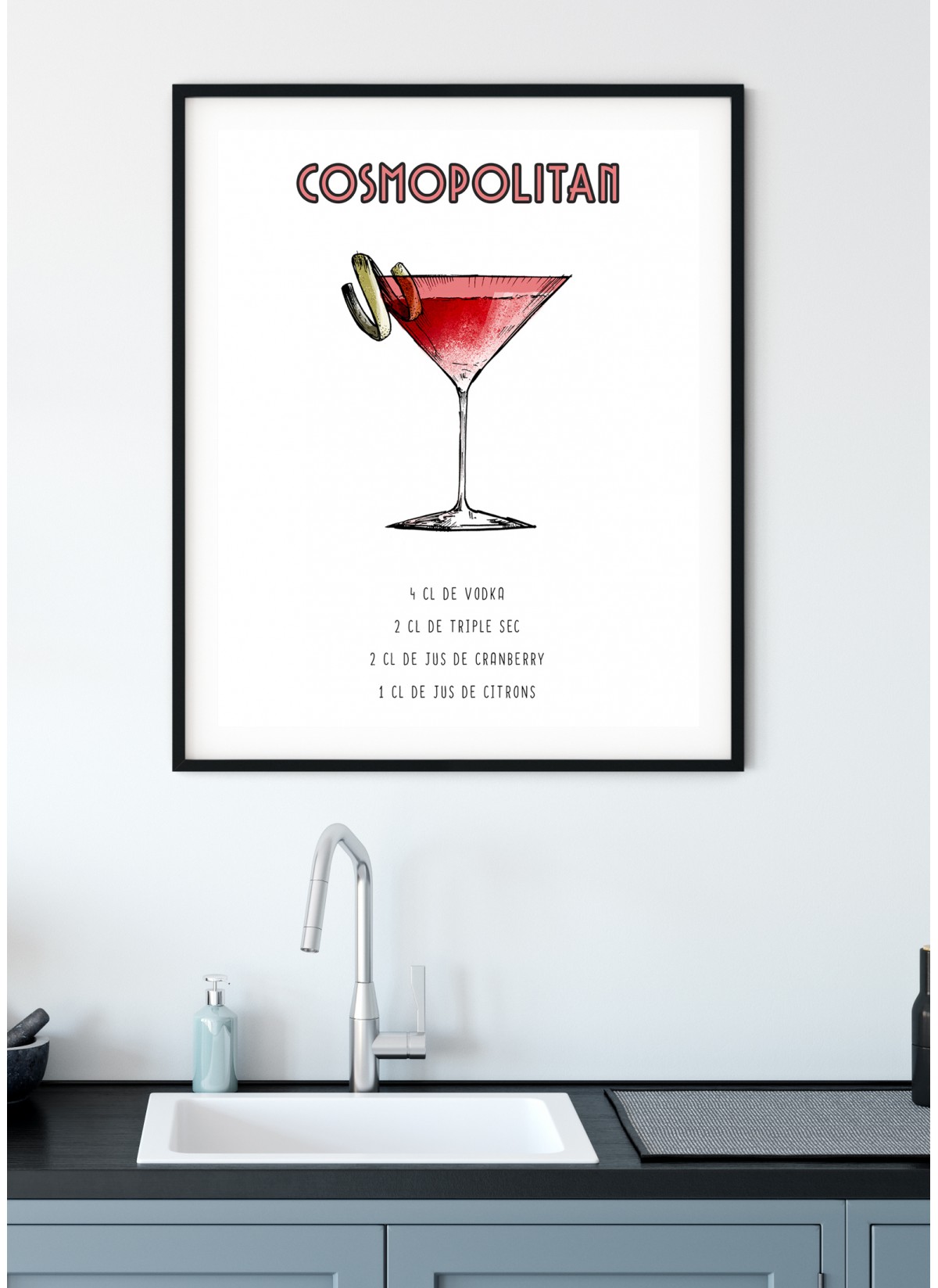 Affiche Cocktail Cosmopolitan Affiches Cuisine à Offrir Lafficherie 
