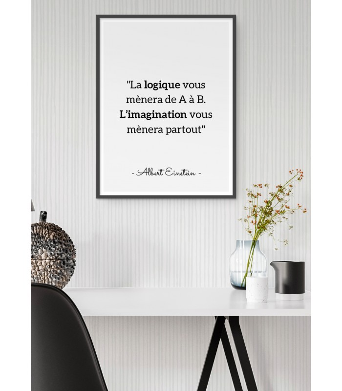 Affiche Einstein  "La logique vous mènera..."