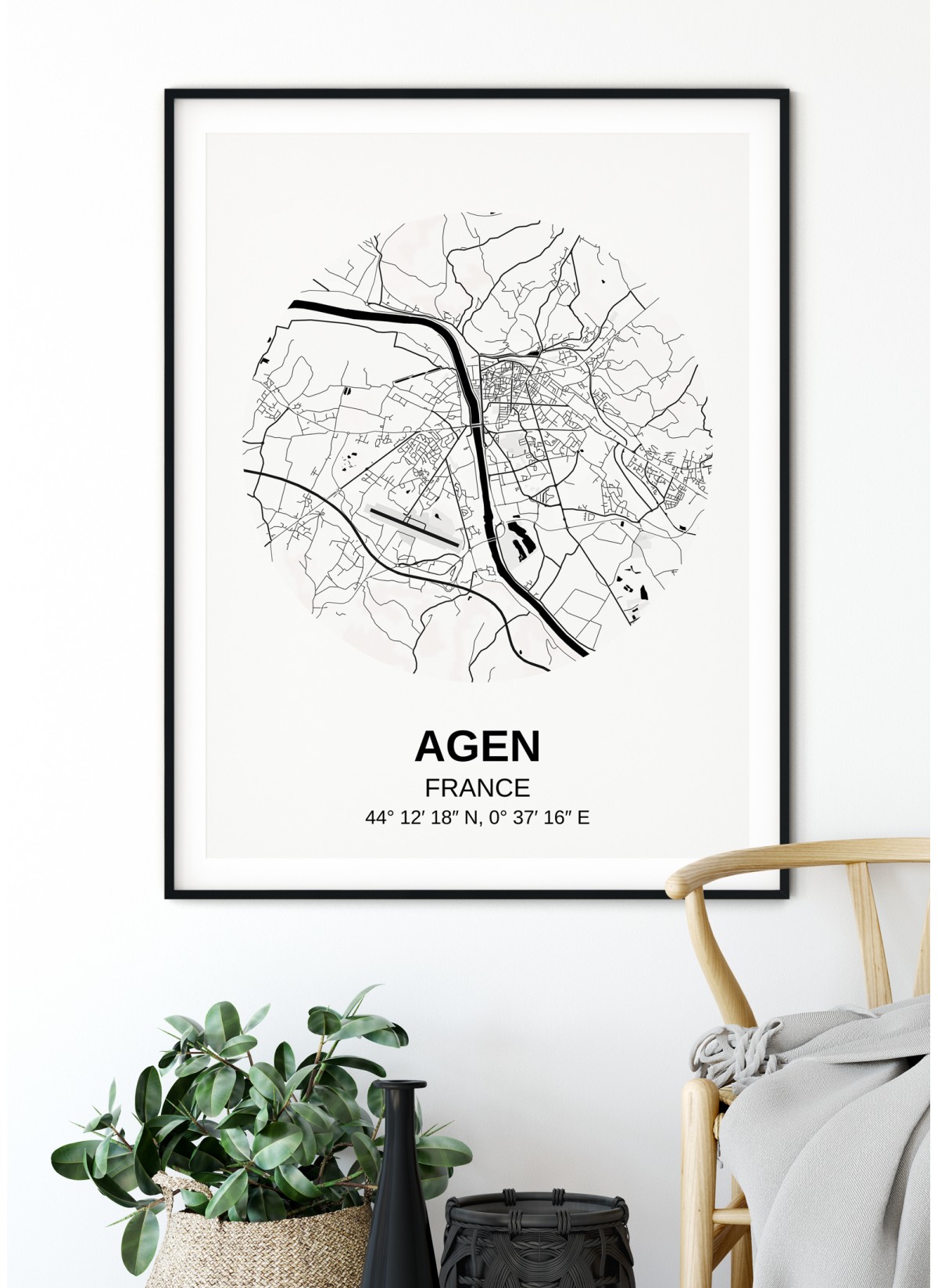 Affiche Carte Agen