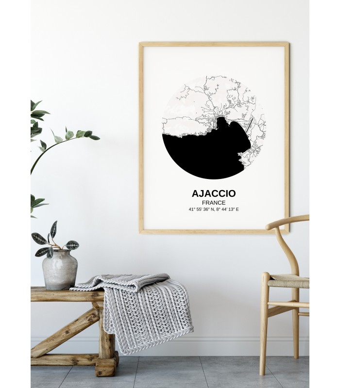 Affiche Carte Ajaccio