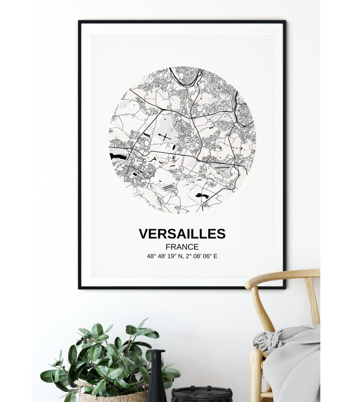 Affiche Carte Versailles