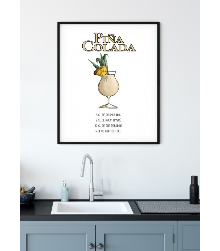 Affiche Cocktail Piña colada