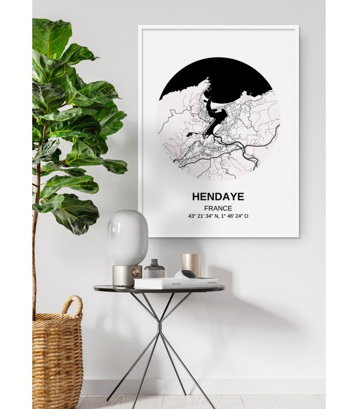 Affiche Carte Hendaye