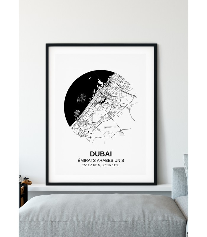 Affiche Carte Dubai