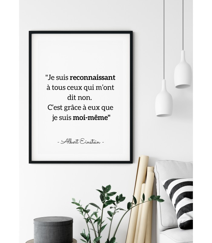 Poster Einstein "Je suis reconnaissant à tous..."