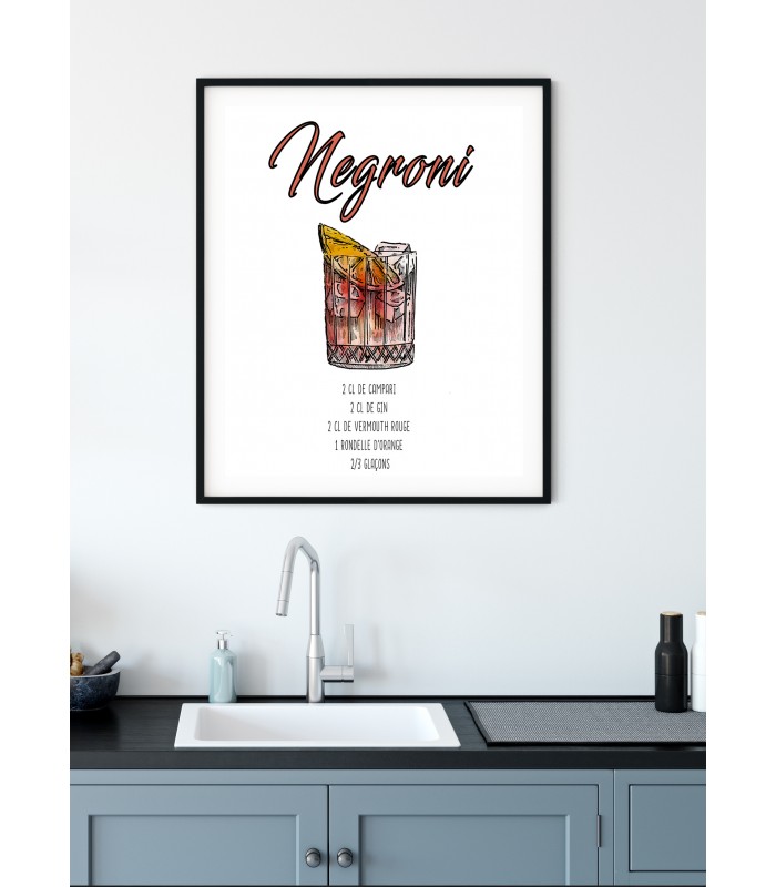 Affiche Cocktail Negroni