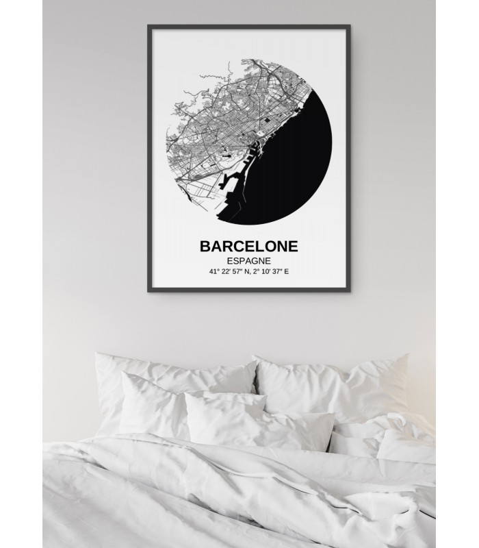 Affiche Carte Barcelone