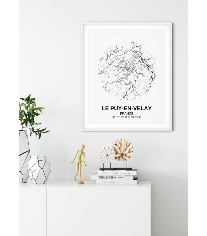 Affiche Carte Le Puy-en-Velay