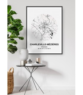 Affiche Carte Charleville-Mézières