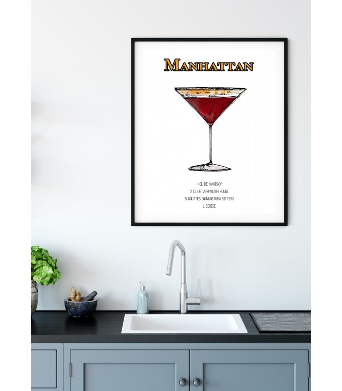 Affiche Cocktail Manhattan