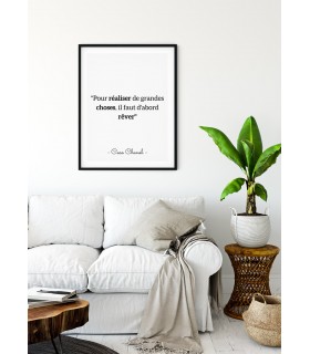 Affiche Coco Chanel : "Pour réaliser de grandes choses ..."