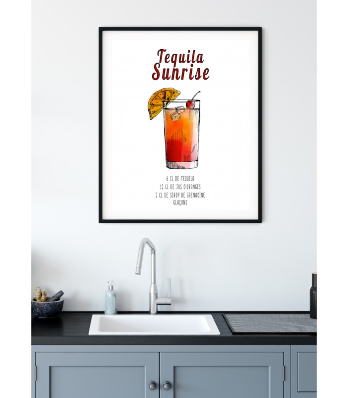 Affiche Cocktail Tequila Sunrise