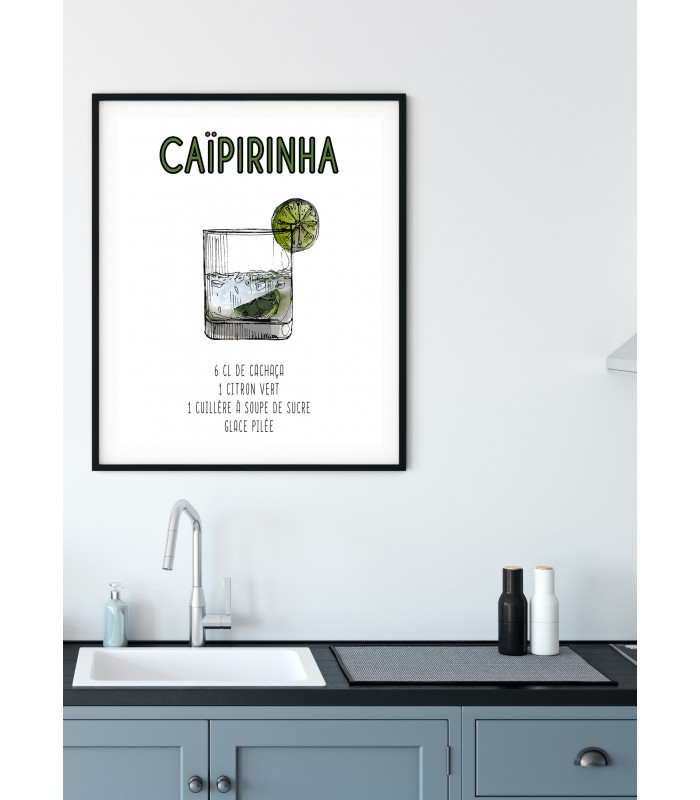 Affiche Cocktail Caïpirinha