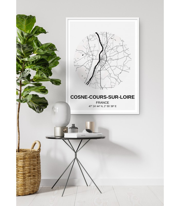 Affiche Carte Cosne-Cours-sur-Loire