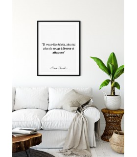 Affiche Coco Chanel : "Si vous êtes triste..."