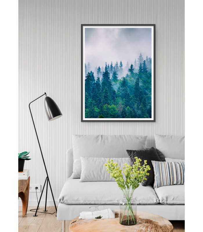 Affiche Nature Paysage Montagne Brumeuse